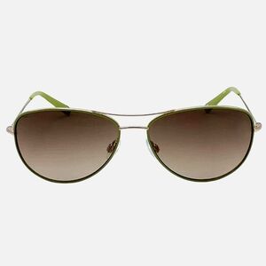 Nine West Aviator Sunglasses Green Gold Women Men Pilot Top Gun Sunglasses